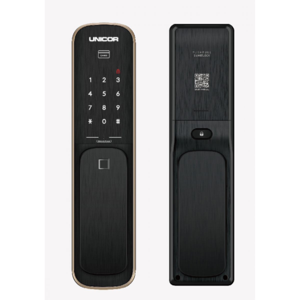 Unicor PM8600FW 物聯網電子門鎖 (黑色): 遠端Wi-Fi解鎖、指紋/密碼/卡片多種開鎖方式、高強度防盜